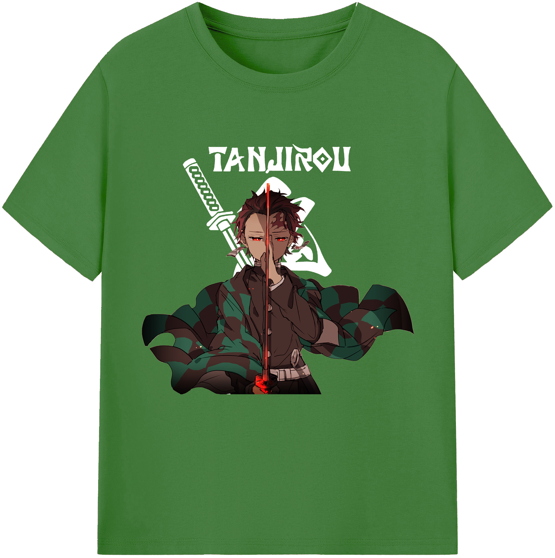 （画像用） 鬼滅の刃 竈門 炭治郎／かまど たんじろう Kamado Tanjirou レディースカジュアルプリントTシャツ（綿100％）